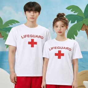 라이프가드 화이트 면티셔츠